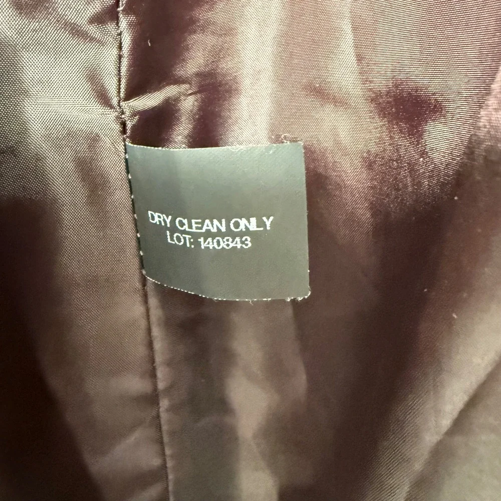 Michael Kors Womens Burgundy Wool Blend Funnel Neck Military Coat Medium RN79675 - Picture 7 of 8